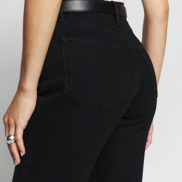 Reformation Cynthia High Rise Straight Jeans, Black, Size 27 - Picture 4 of 6